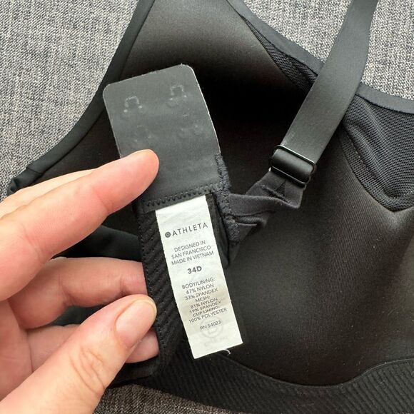 Athleta Women's Advance Sprint Bra Color Black Size 34D - Picture 6 of 9